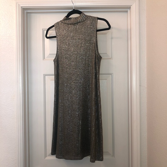 kensie Women's Foiled Rib Shift Swing Dress - Picture 2 of 4